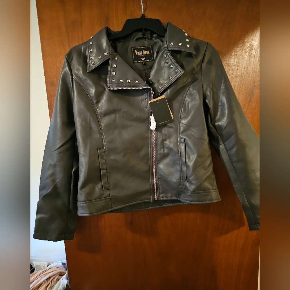 White Mark Leather Jacket